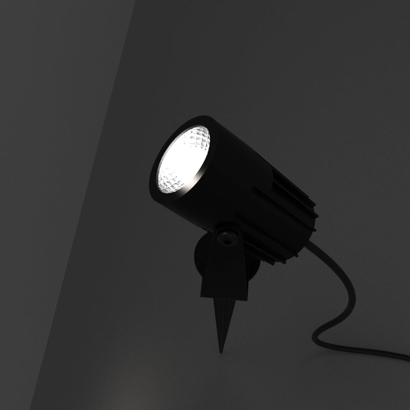 3w, Black LED Spike Light - close up - lighted