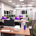Office with cool white light panels