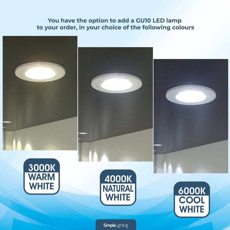 optional led colours for brass fire rated downlight