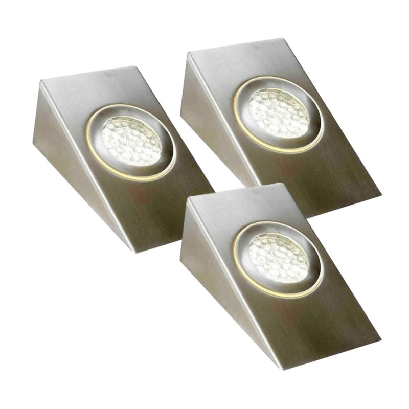 Pack of 3 Wedge Shaped, LED Under Cabinet Lights And Driver - Cool or Warm White