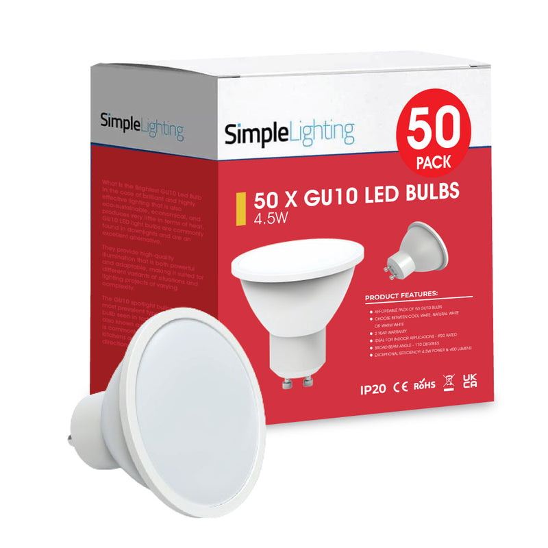 Pack of 50 GU10 bulbs
