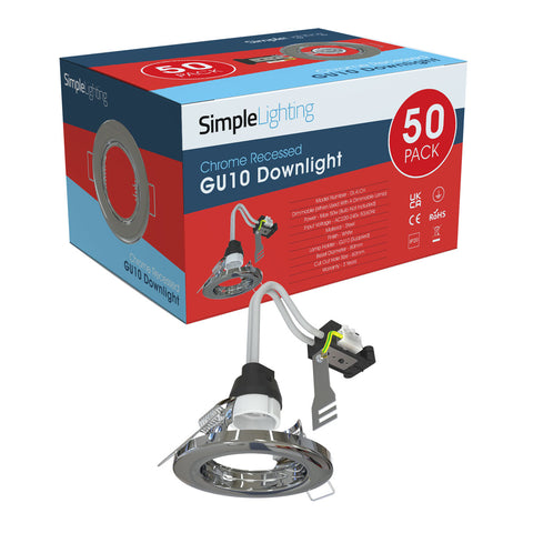 pack of 50 polished chrome downlight
