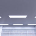 installed surface mounted 1200x300 LED panels with cool white light