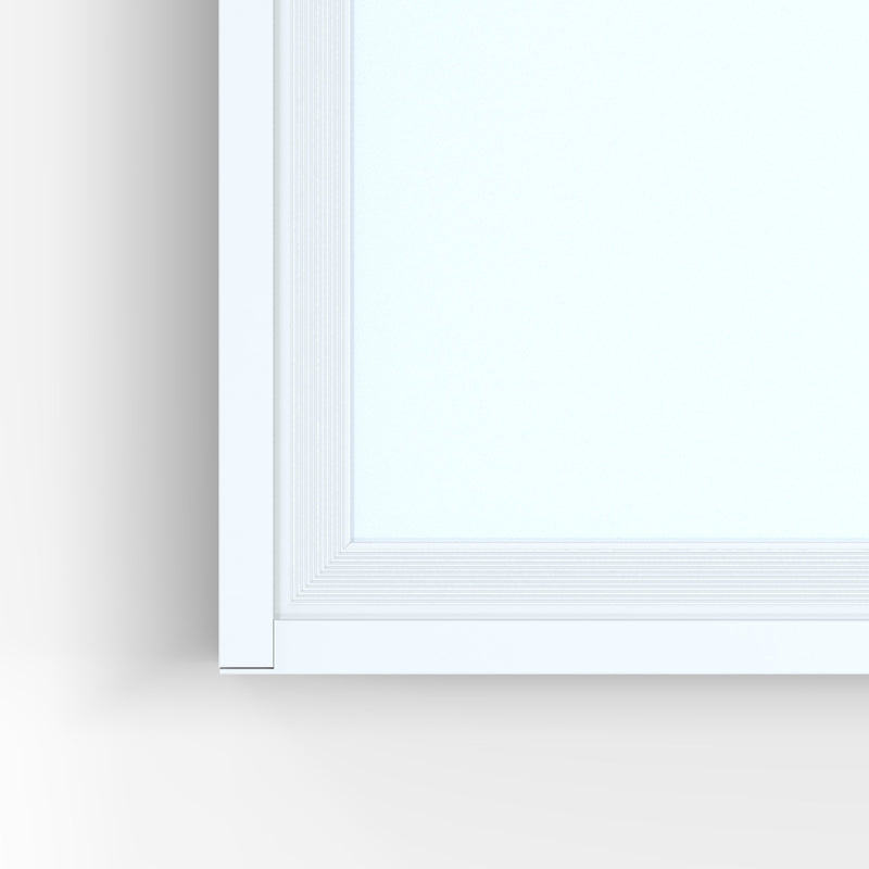 corner of a surface mounted 1200x300 LED panels with cool white light