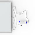 Close up of a 1200x600 LED Panel connected to a driver