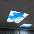 mid shot of mounted LED panels with cloud projection