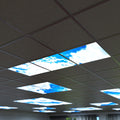 mid shot of mounted LED panels that have cloud projection