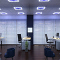 office with cool white edge lit LED panel