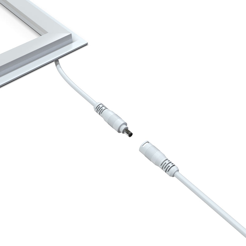 edge lit LED panel with connector