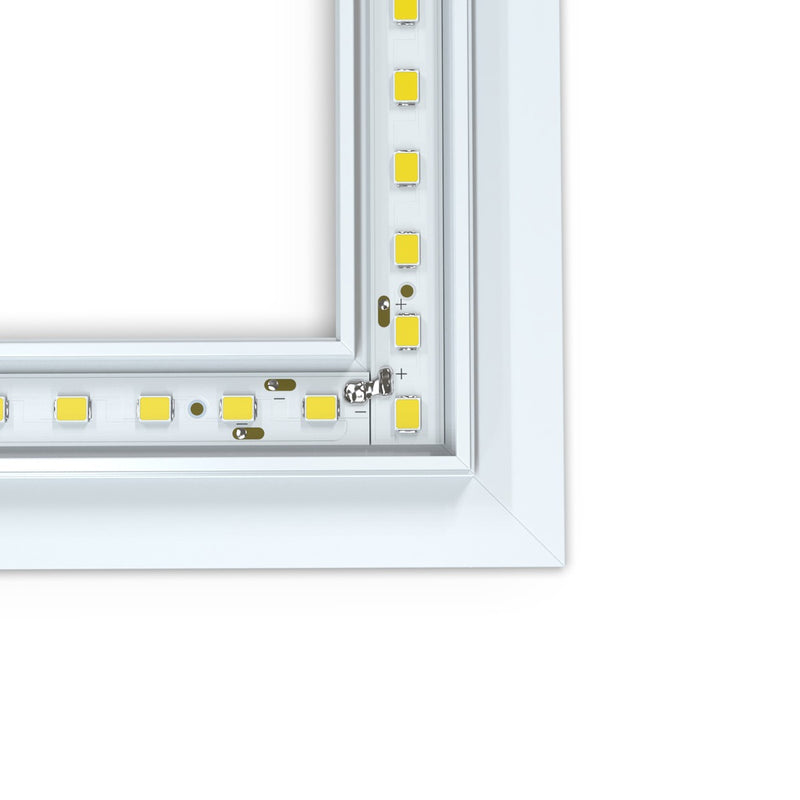 edge lit LED panel corner