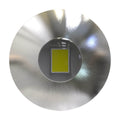 Close-up top view of a round LED plinth light