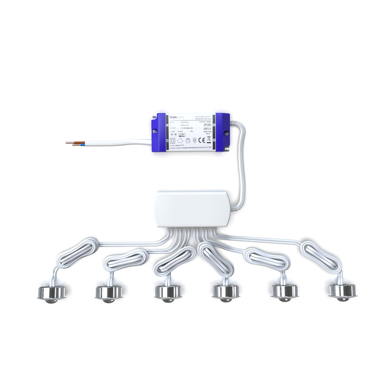 top shot of a pack of 6 LED plinth lights