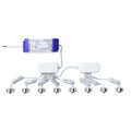 top shot of a pack of 8 LED plinth lights with brushed chrome finish