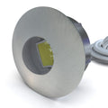 side of a LED plinth light with brushed chrome finish