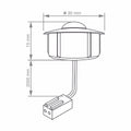 Outline with dimensions of an LED plinth light