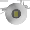 Close-up top view of a round LED plinth light