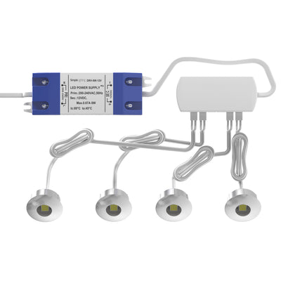 4 x LED Plinth Light Kit incl LED Driver - Natural White