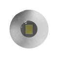Close-up top view of a round LED plinth light