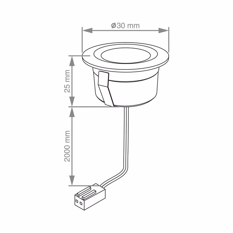 Dimension of Round 30mm LED Plinth Light