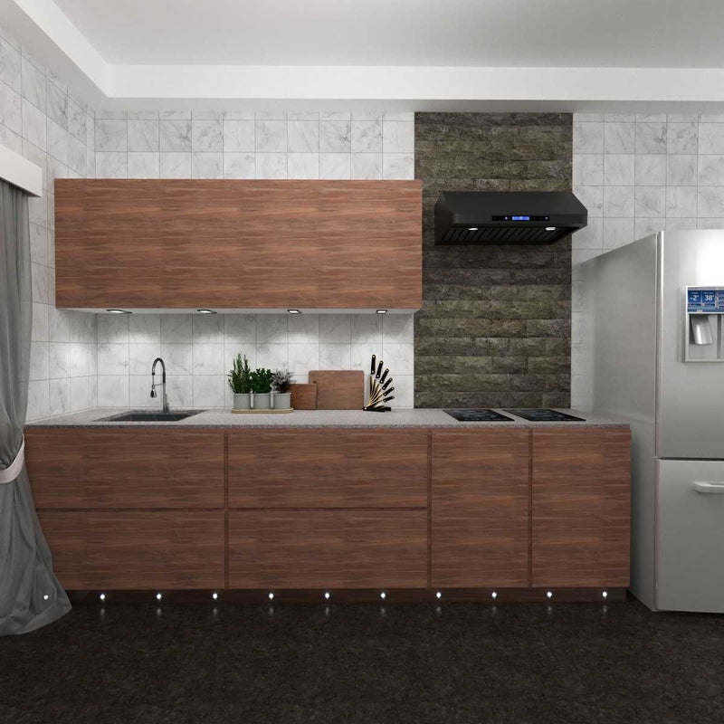 Gorgeous Kitchen Tiled with Round 30mm LED Plinth Lights