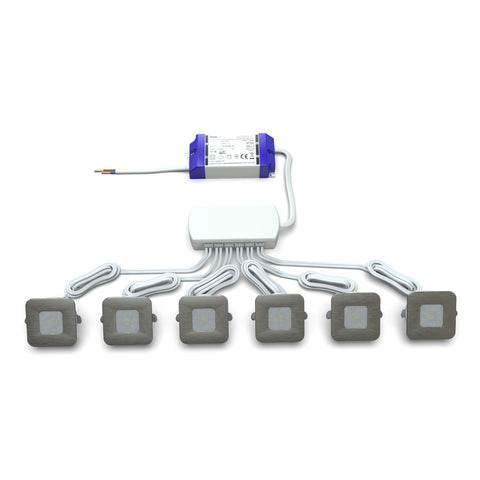 Pack of 6 LED plinth lights with LED driver and distributor