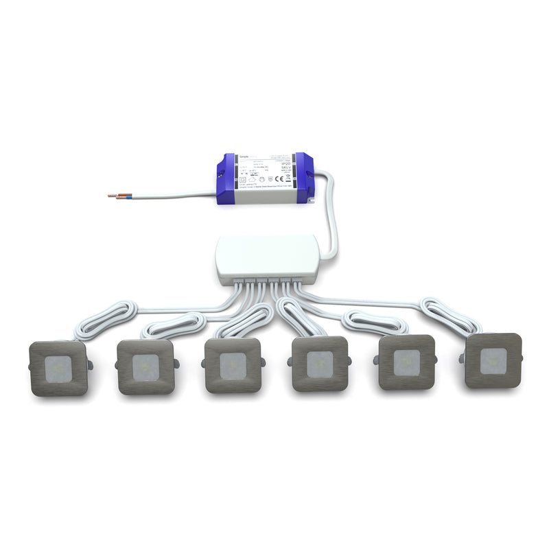 Pack of 6 LED plinth lights with LED driver and distributor