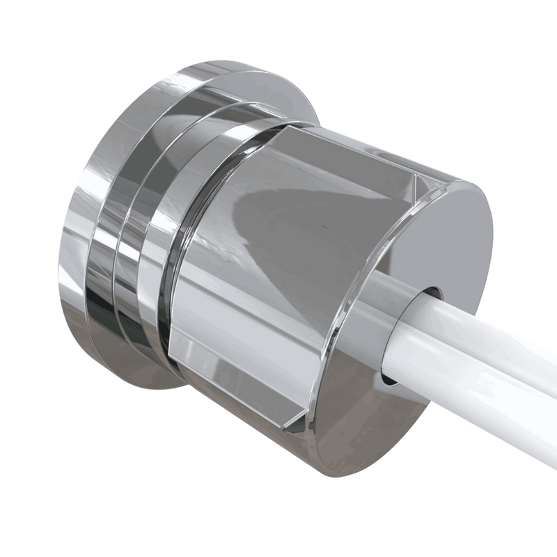 Backview of a round LED plinth light