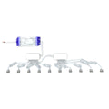 top view of a pack of 10 microdot LED plinth lights with an LED driver