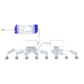 top shot of a pack of 8 microdot LED plinth lights with an LED driver