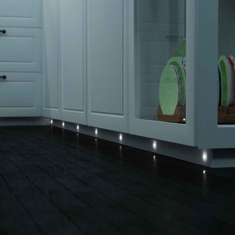 side full shot of a kickboard with mounted microdot LED plinth lights