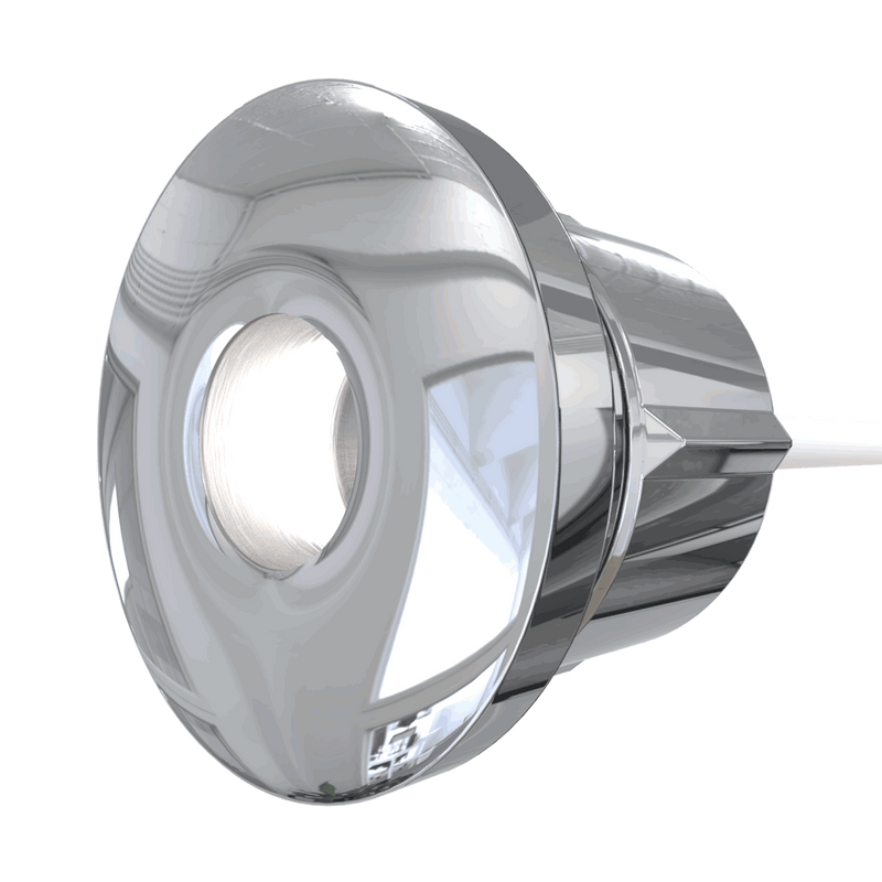 Sideview of a round LED plinth light