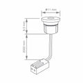 Outline with dimensions of a LED plinth light