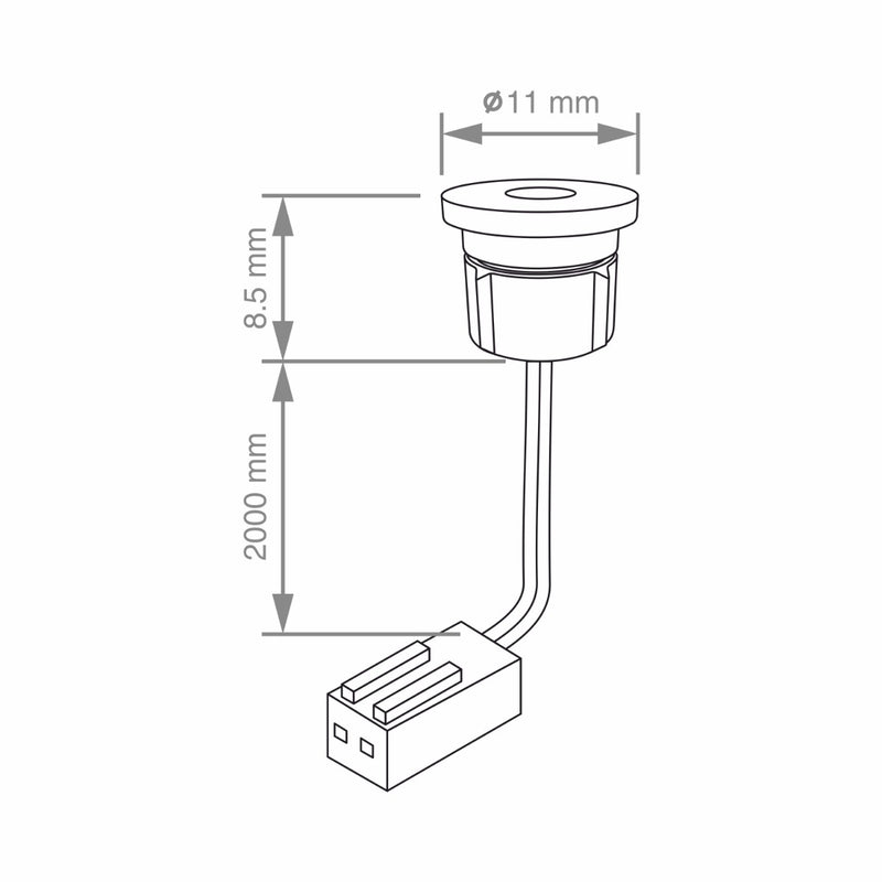 Outline with dimensions of a LED plinth light
