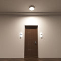 full shot of a mounted LED bulkhead light with natural white light