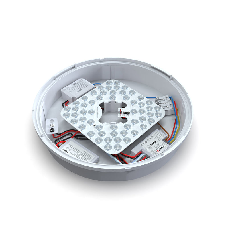 inside an emergency LED bulkhead