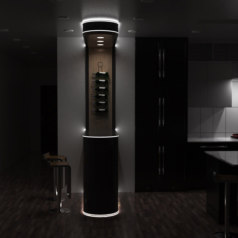 lit black bendable profile without background lights