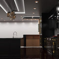 full shot of a kitchen with bendable black profile - no background lights
