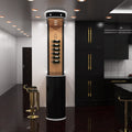 full shot of a kitchen with bendable black profile