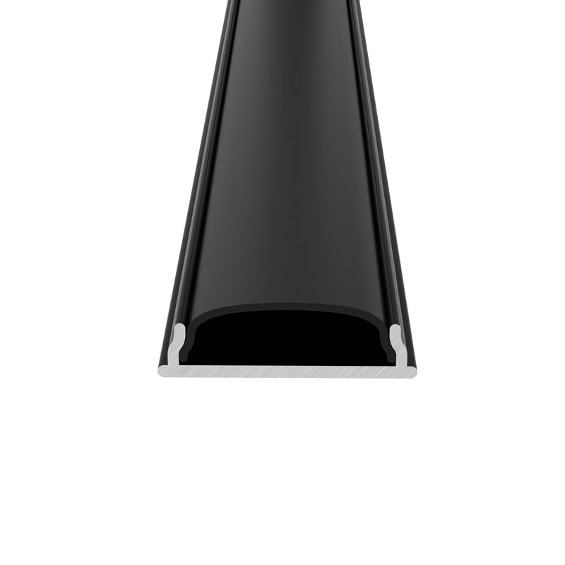 front of a black bendable LED profile with black diffuser