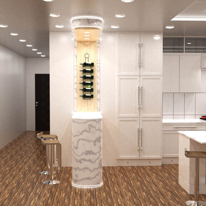 full shot of a kitchen with white bendable profile