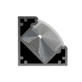 top view of a corner LED profile with strip light