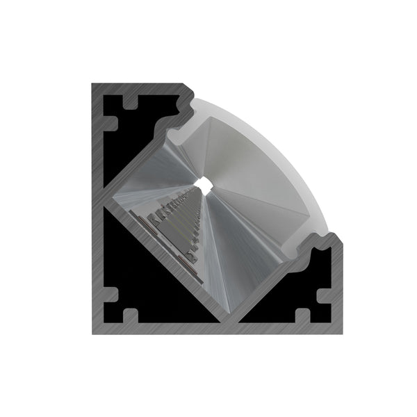 Led Angle Profile Pack of 3 Corner Aluminium LED Profiles, 2M - Angled 45 Degree
