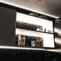 mounted black LED profile with a frosted cover on a cabinet
