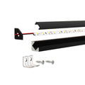black corner profile with different parts