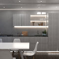 full shot of a kitchen with mounted white LED corner profile