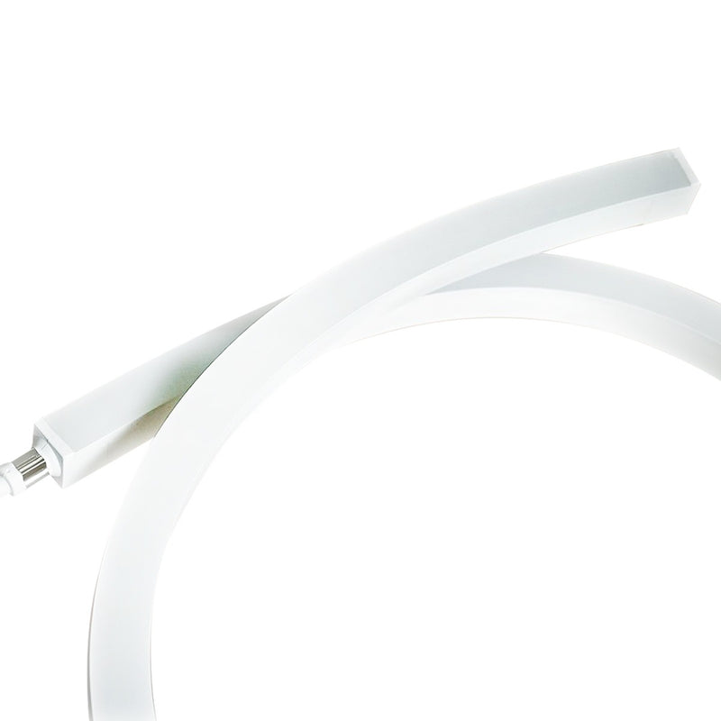 close up of the end of a top bending strip light