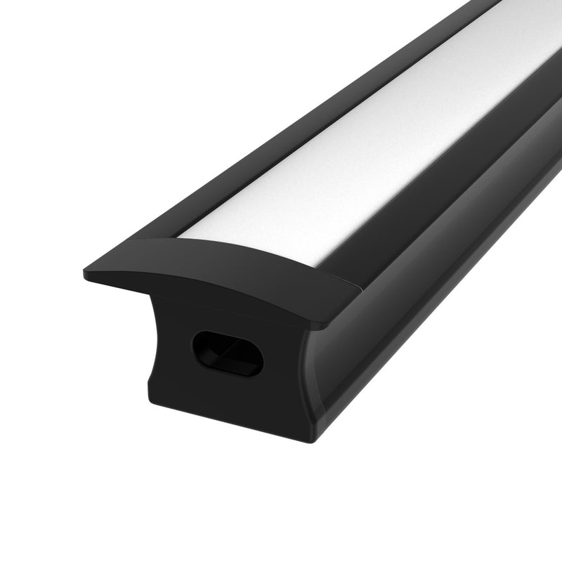 black LED profile with white diffuser