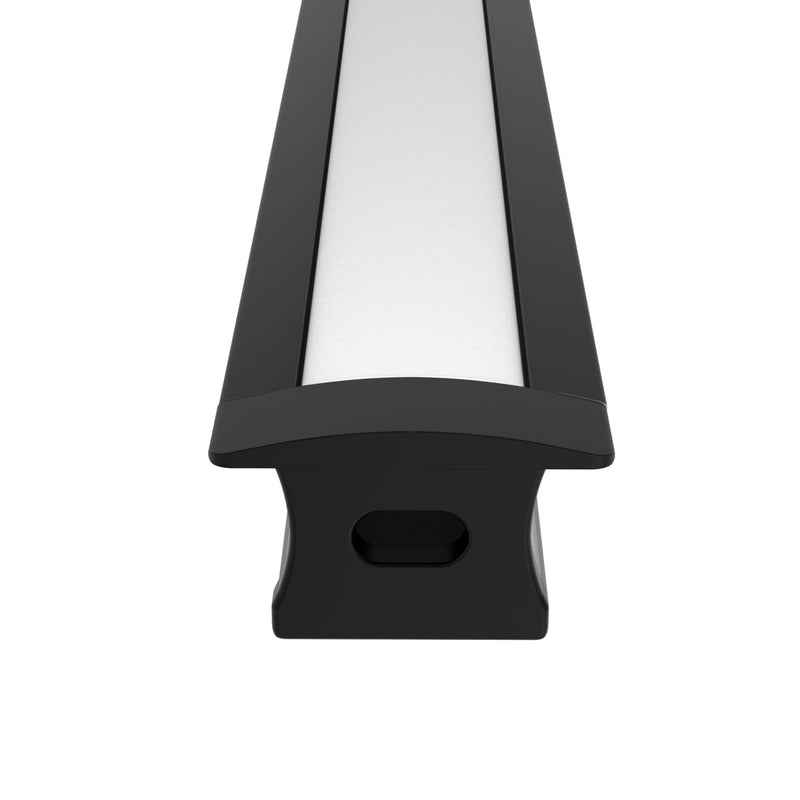 front of a black LED profile with white diffuser