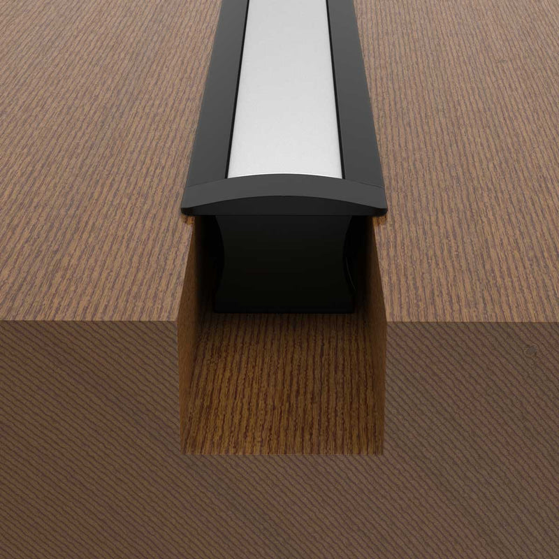 mounted black LED profile with white diffuser
