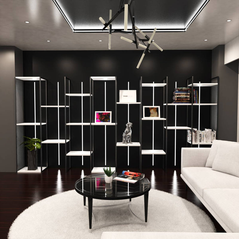 2m, Black Recessed 7mm LED Profile With Frosted Cover